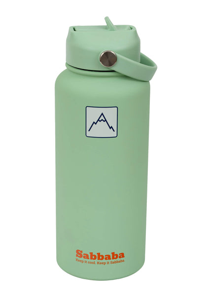 Sabbaba בקבוק 1000 מ״ל ירוק פיסטוק עם ציפוי קרמי פנימי
