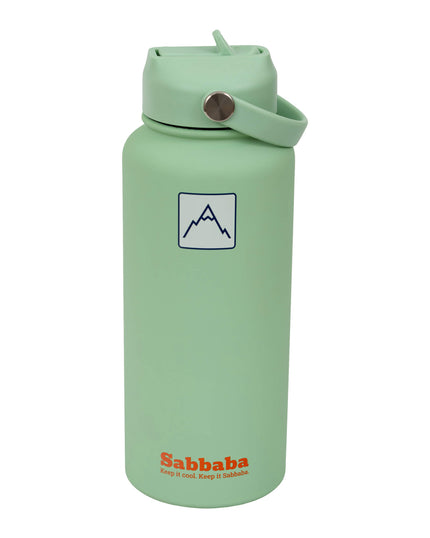 Sabbaba בקבוק 1000 מ״ל ירוק פיסטוק עם ציפוי קרמי פנימי