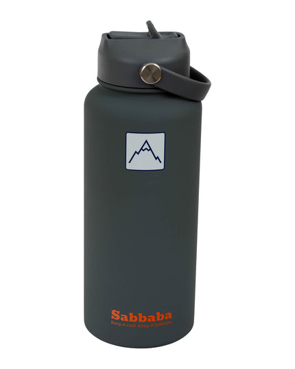 Sabbaba בקבוק 1000 מ״ל אפור כהה עם ציפוי קרמי פנימי