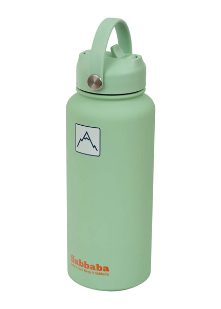 Sabbaba בקבוק 1000 מ״ל ירוק פיסטוק עם ציפוי קרמי פנימי