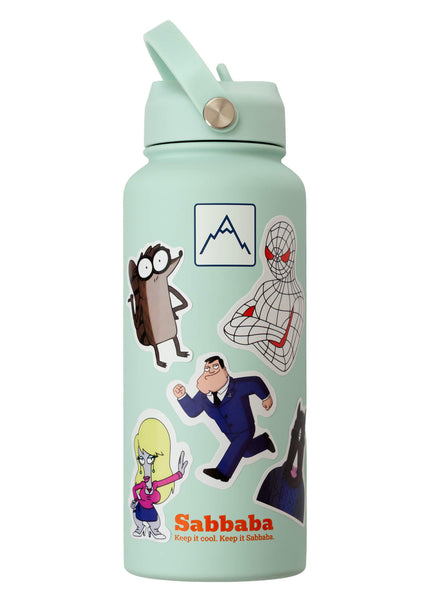 Sabbaba מדבקות Cartoons סט מדבקות לבקבוק